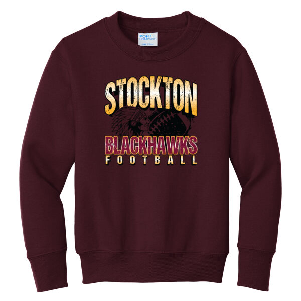 Blackhawk Football 2026 Logo 1 - Youth Core Fleece Crewneck Sweatshirt Thumbnail