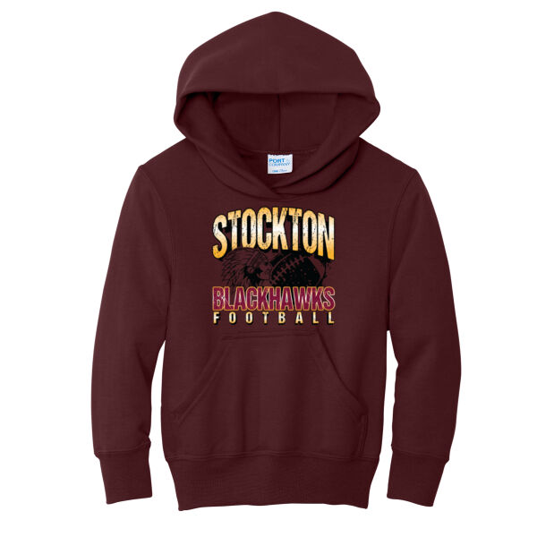Blackhawk Football 2026 Logo 1 - Youth Core Fleece Pullover Hooded Sweatshirt Thumbnail