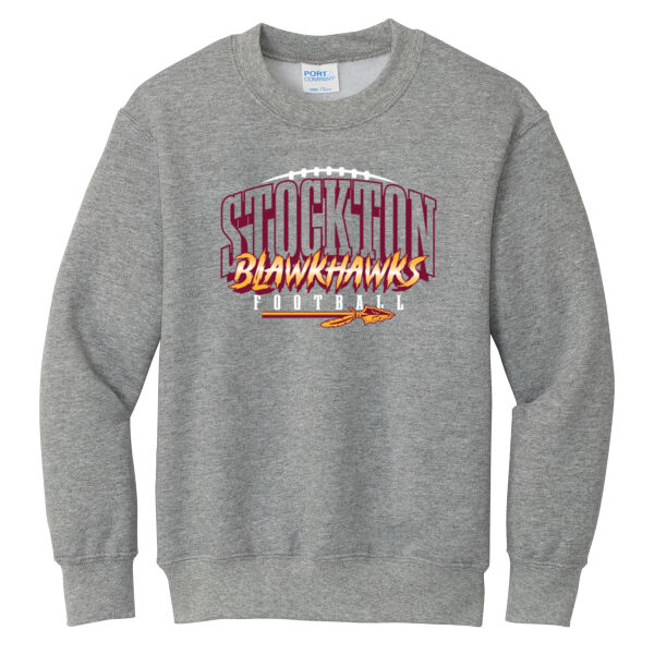 Blackhawk Football 2026 Logo 2 - Youth Core Fleece Crewneck Sweatshirt Thumbnail